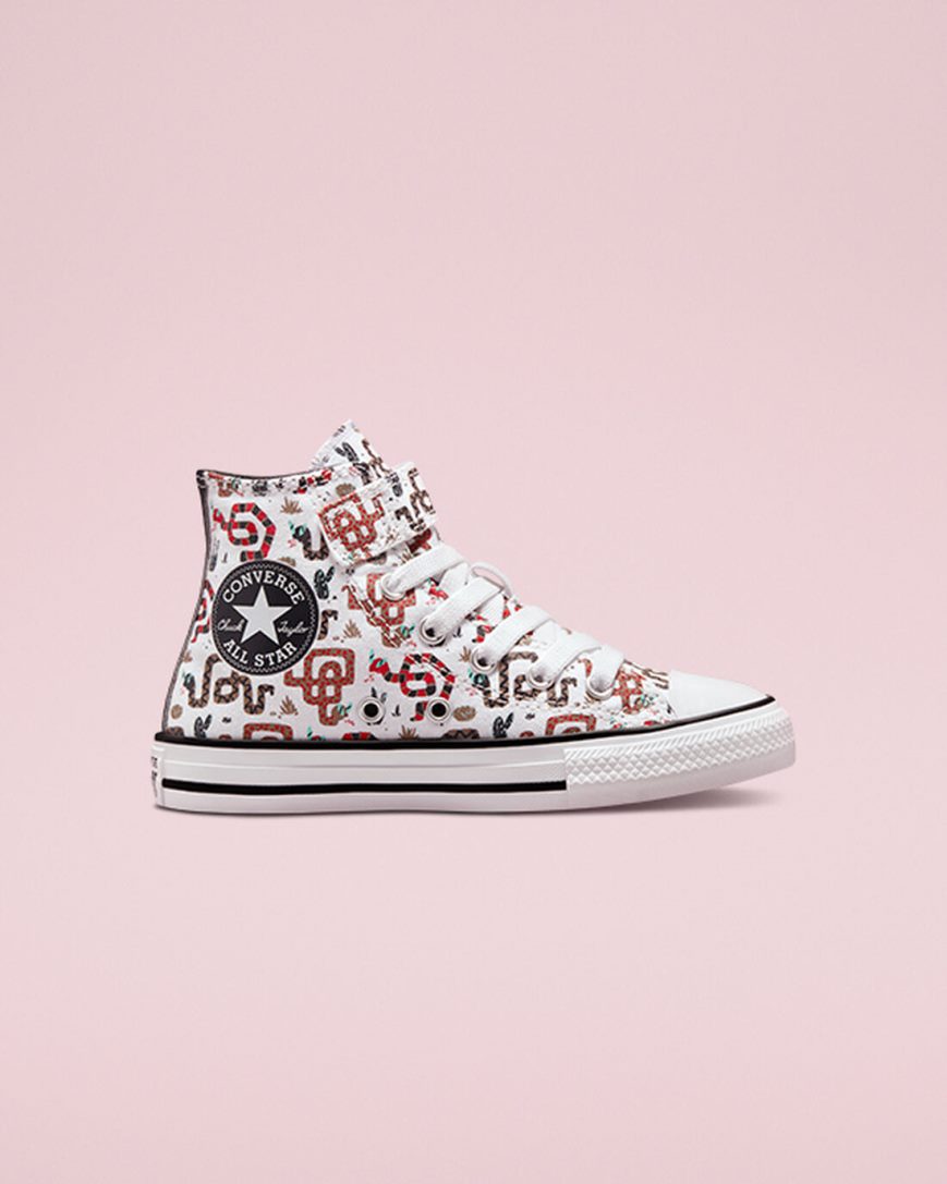 Tenisky Vysoke Converse Chuck Taylor All Star Easy-On Snake Dievcenske Biele Siva Červené | SK NOZCA1